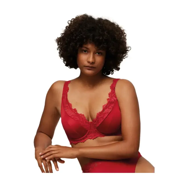 Ysabel Mora Γυναικείο Σουτιέν Lace Padded, Χρώμα Κόκκινο - 80C