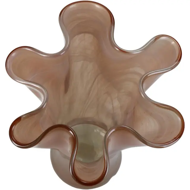 Βάζο Καφέ Ανακυκλωμένο Γυαλί 20x20x25cm 2