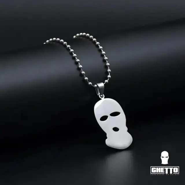 Ghetto Hip Hop Necklace Balaclava Pendant Stainless Steel 2