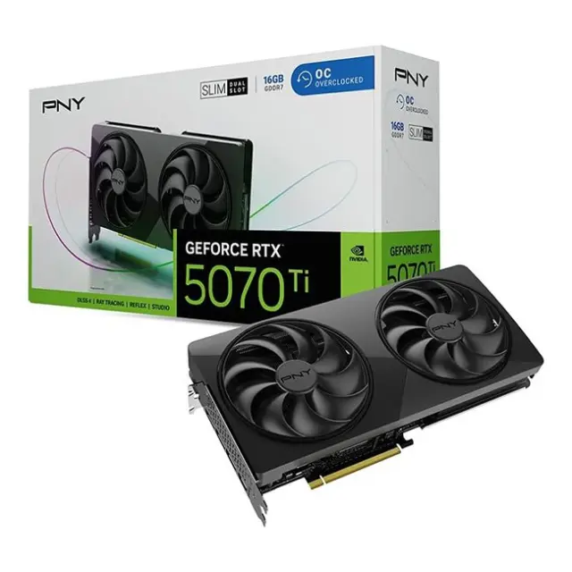 PNY Κάρτα Γραφικών GeForce RTX 5070 Ti 16GB Slim OC GDDR7 (VCG5070T16DFSXPB1-O)