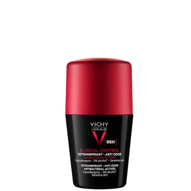 Vichy Homme Clinical Control 96h Detranspirant Anti-Odor Deodorant Roll-on Αποσμητικό για Ευαίσθητες Επιδερμίδες, 50ml 2