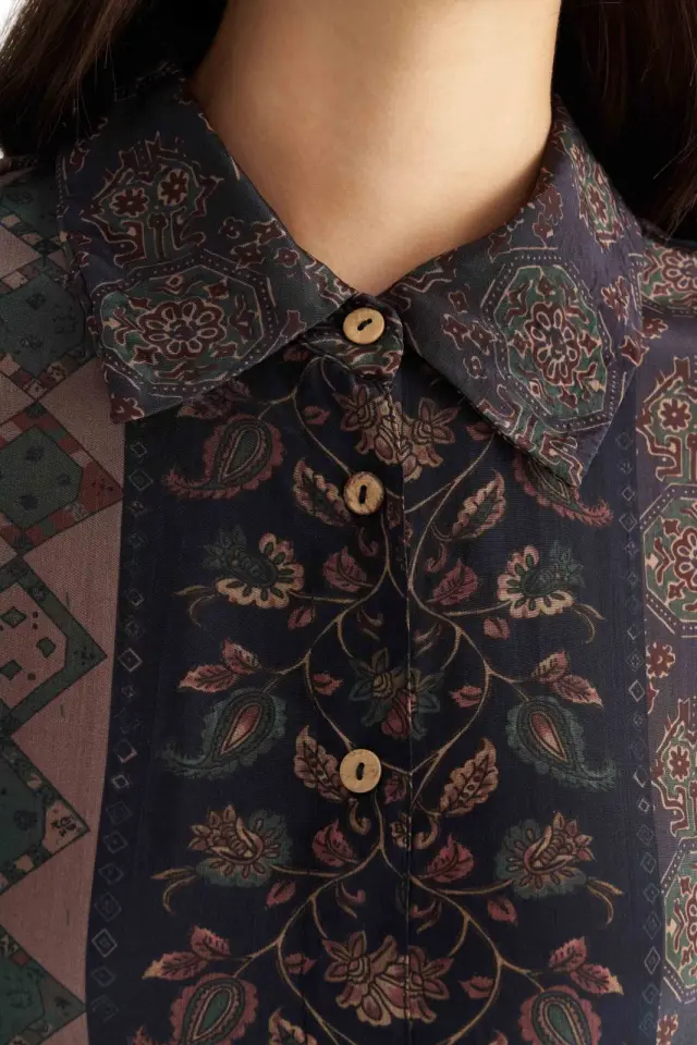 Attrattivo γυναικείο μακρυμάνικο πουκάμισο boho 9923951-1 2