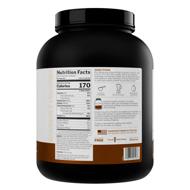 Rule1 Source 7 Protein Chocolate Peanut Butter, 4 lbs 2