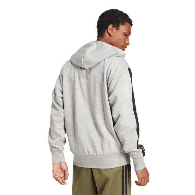 adidas Sportswear Men's 3Stripes Fleece Full-Zip Hoodie Γκρι JD1865 (adidas Sportswear) 2