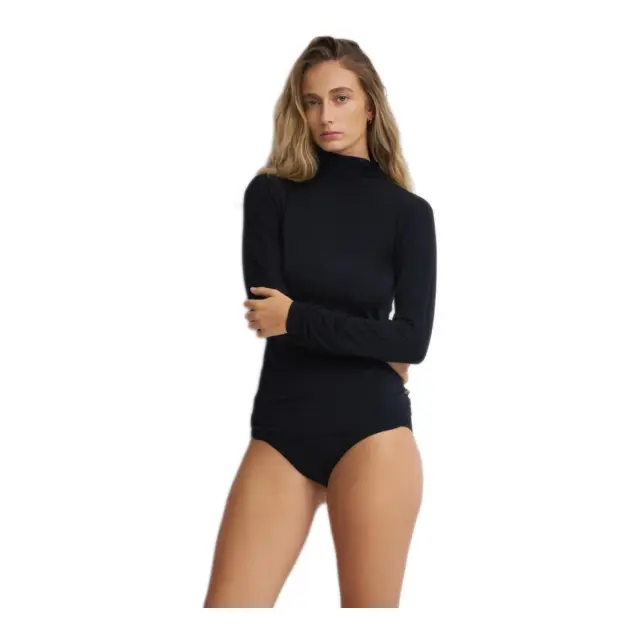 Luna Γυναικείο Φανελάκι Ζιβάγκο Μακρύ Μανίκι Micro Touch Comfort, Χρώμα Μαύρο - XL