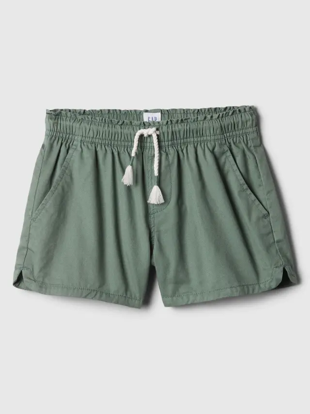 Πράσινο Παιδικό Chambray Pull-On Σορτς με Washwell laurel wreath green - XS