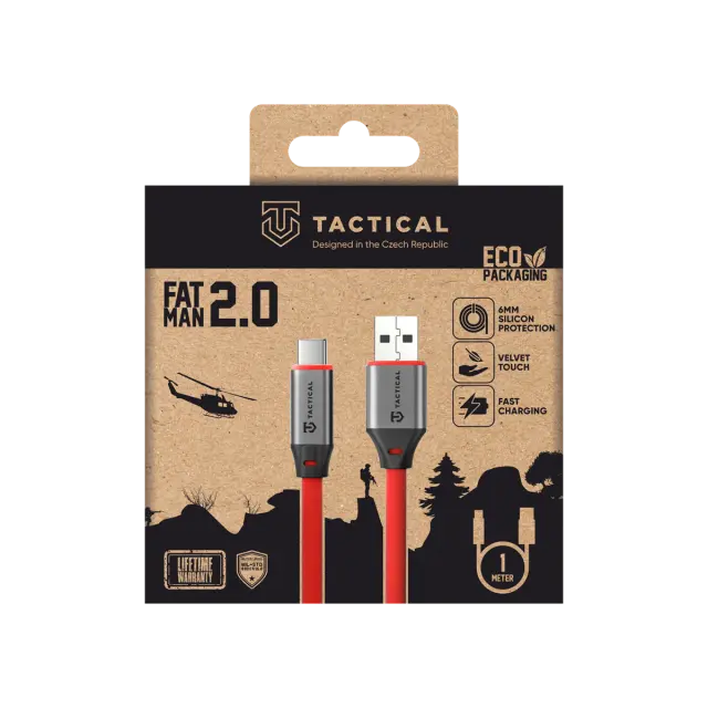 Tactical Fat Man 2.0 Cable USB-A/USB-C 1m Red 2