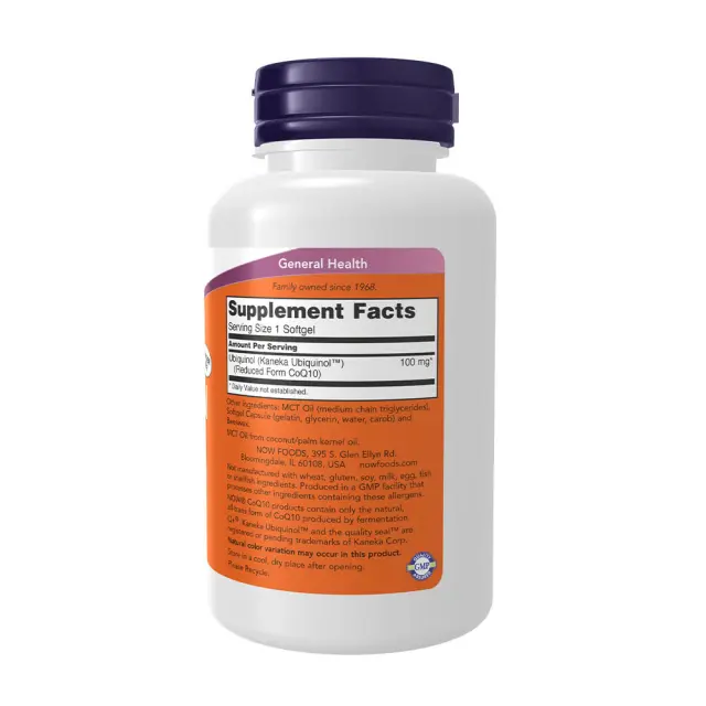 Now Foods Ubiquinol 100 mg 120 Softgels 2