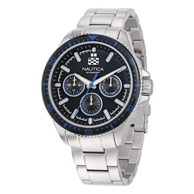 Nautica NCT Windrose, Men's Watch, Silver Stainless Steel Bracelet NAPWRF407