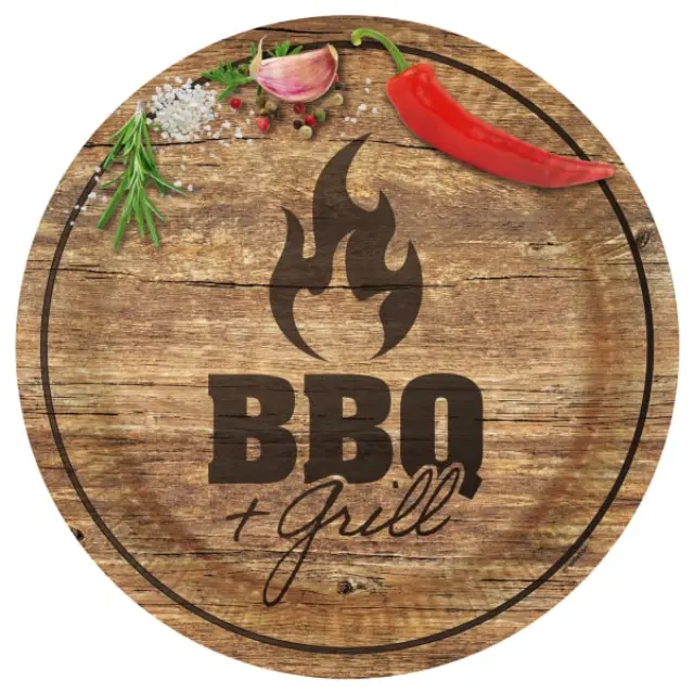 Πιάτα Χάρτινα Φαγητού 23 εκ BBQ & Grill Party / 8 τεμ