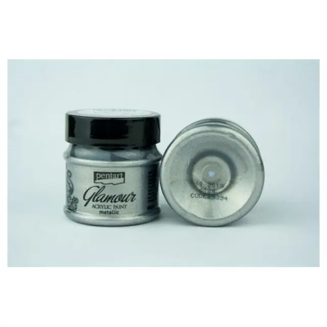 Glamour acrylic paint metallic 50ml Pentart - Platinum