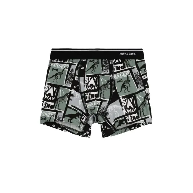 Minerva Παιδικό Boxer Αγόρι Danger - Διπλό Πακέτο, Χρώμα Χακί-Μαύρο 3