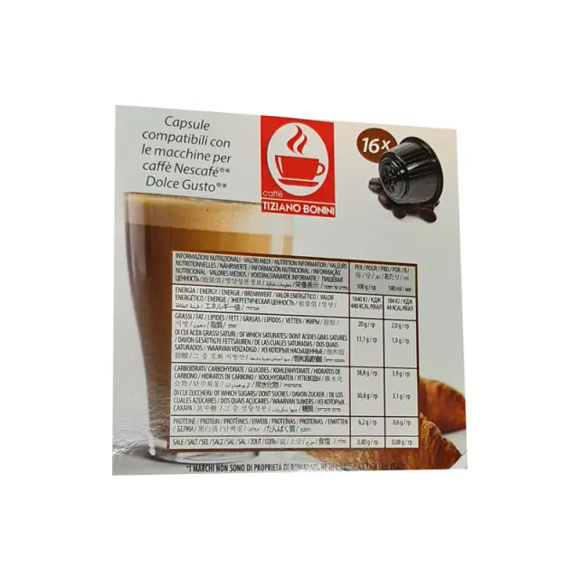 Tiziano Bonini Caffe Latte συμβατές κάψουλες Dolce Gusto* - 16 τεμ. 2