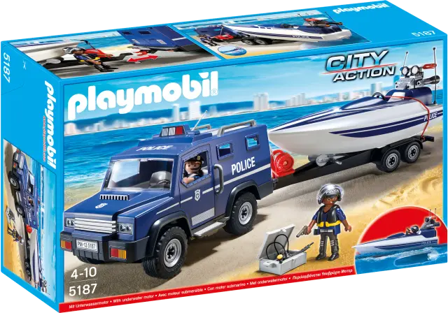 Playmobil 5187 - Action Heroes Αστυνομικό όχημα με ταχύπλοο 2
