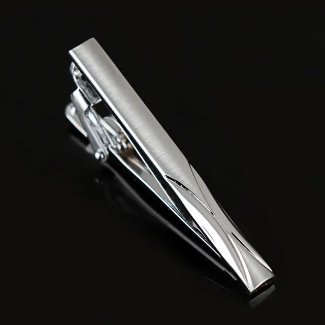 Σχεδιαστικό Ασημί Κλιπ Γραβάτας 5 cm – LGTC-T5/22 2