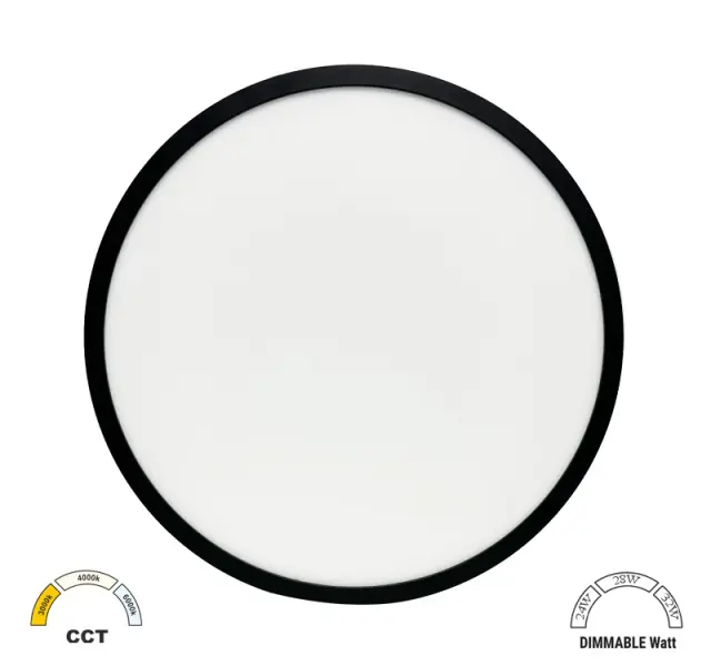 LED ΠΛΑΦΟΝΙΕΡΑ PC BACKLIT Φ383mm CCT 24-28-32W IP40 ΜΑΥΡΗ