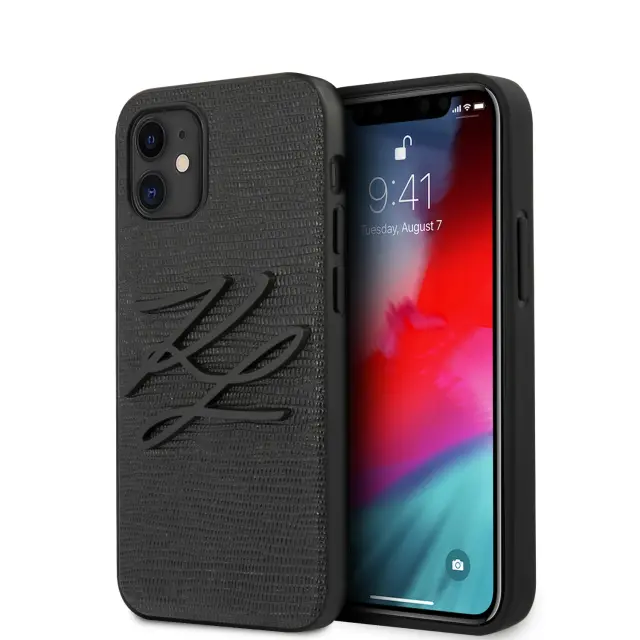 Karl Lagerfeld Apple iPhone 11 pro Black Back cover case - Lizard Signature