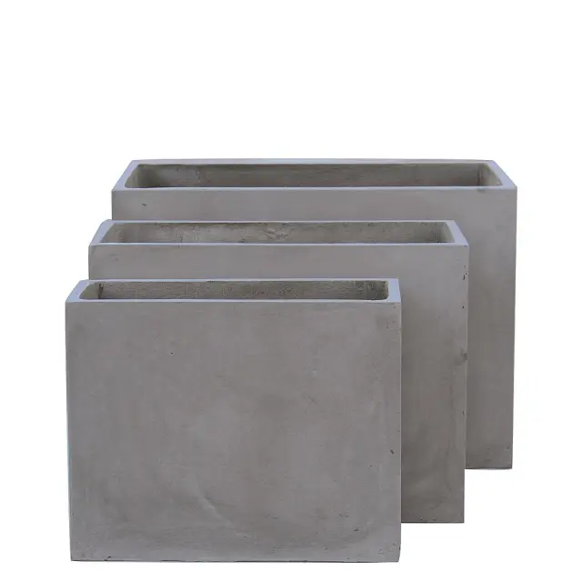 Γλάστρα Γκρι Τσιμέντο 50x20x40cm/60x30x45cm/70x40x50cm Σετ 3Τμχ