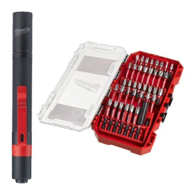 Milwaukee 4932498608 - ShockWave Σετ Μύτες και φακός στυλό 39τμχ 2