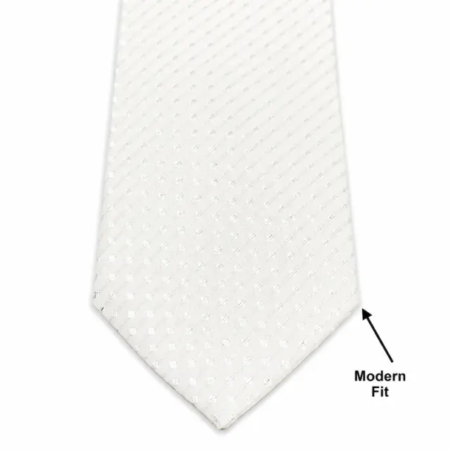 Λευκή Γραβάτα Γαμπρού Modern Fit Σετ L-052-17 2