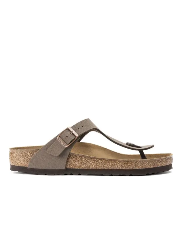 Birkenstock Σαγιονάρες Unisex Birko-Flor-Nubuck(ανθεκτικό υλικό της Birkenstock-επιτρέπει την επαφή με το νερό) Καφέ BIR/GIZEH 043751 MOCCA 3