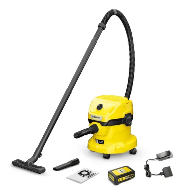 Σκούπα Karcher Υγρής Και Ξηρής Αναρρόφησης WD 2-18 Battery Set (1.628-501.0) με Ισχύ 225 W και χωρητικότητα κάδου 12 L1.628-501.0