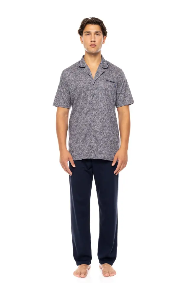 S-M566 - Type - PYJAMA BUTTONED MIDNIGHT BLUE - L