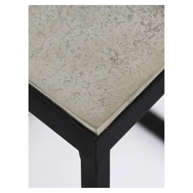 Τραπεζάκι Ασημί Αλουμίνιο 50x50x50cm Σετ 2Τμχ 2