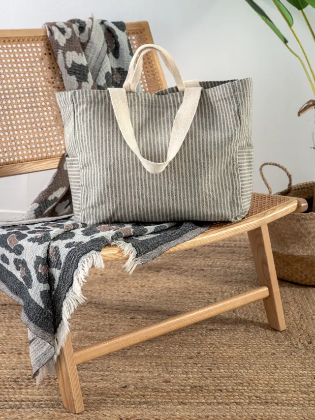 Τσάντα Θαλάσσης 35x35x15 Palamaiki Bag Black 70% Βαμβάκι-30% Πολυέστερ