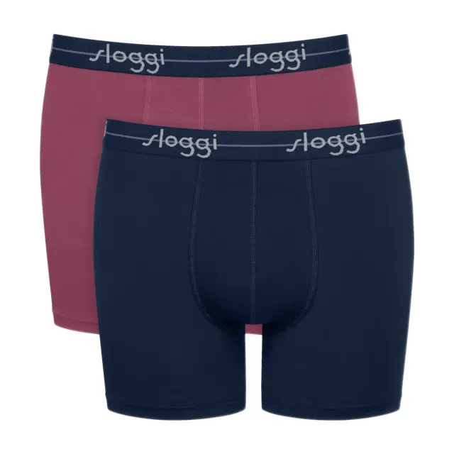Sloggi Ανδρικό Boxer Start Short Box - Διπλό Πακέτο, Χρώμα Βιολετί - M