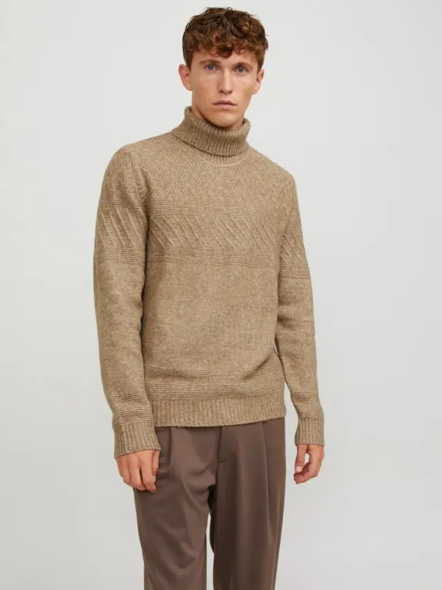 JPRCCMILO KNIT ROLL NECK BF LN peyote 2