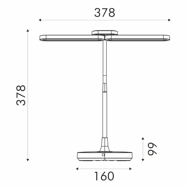 ΦΩΤΙΣΤΙΚΟ ΓΡΑΦΕΙΟΥ LED ACA BL1043BK ΜΑΥΡΟ 8W CCT 3000K/3800K/5700K 300LM / BL1043BK 3
