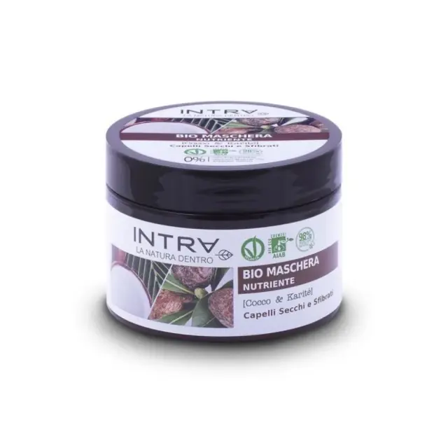 Intra Nourishing Bio Hair Mask for Dry & Damaged hair Coconut & Shea Butter, Βιολογική Μάσκα για ξηρά και Ταλαιπωρημένα Μαλλιά με Καρύδα & Βούτυρο Καριτέ 250 ml