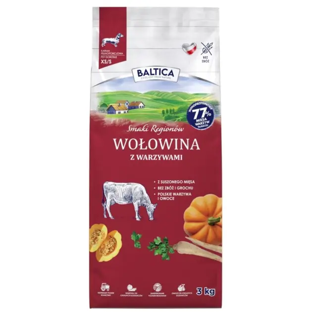 BALTICA Flavours of regions Beef with vegetables Small breeds - dry dog food - 3kg