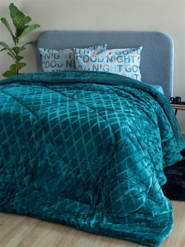 Κουβερτοπαπλωμα Υπερδιπλο Nadine Collection 220x240 NADINE/4 GREEN Palamaiki 