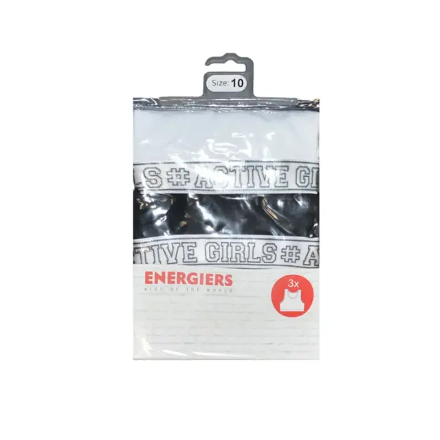 Energiers Παιδικό Μπουστάκι Κορίτσι Active Girl - Τριπλό Πακέτο, Χρώμα Λευκό - 6 Y 2