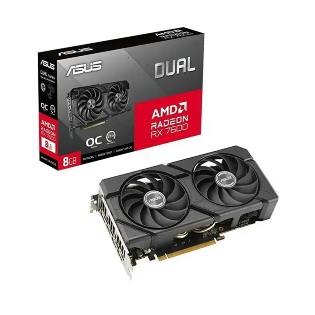 Asus Κάρτα Γραφικών GeForce RX 7600 Dual EVO OC 8GB GDDR6 (90YV0LD0-M0NA00)