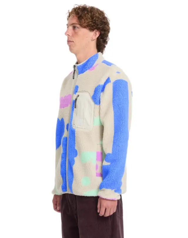 Volcom Carrau Fuzzar Zip Sherpa Jacket ανδρική ζακέτα με φερμουάρ A4832605-1 2