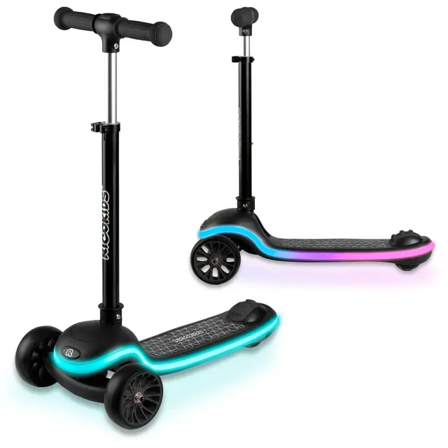 Ricokids Παιδικό Πατίνι Leddi Αναδιπλούμενο με 3 Τροχούς & Led Μαύρο 3