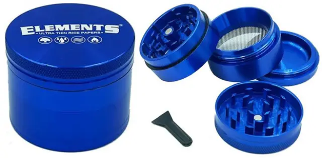 Elements Grinder Τρίφτης Μπλε Medium 55mm Aluminium - 4 Parts