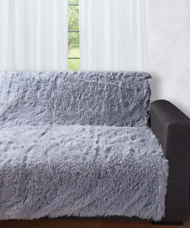 Διακοσμητικό μαλλιαρό ριχτάρι 5336 (145cm x 195cm) γκρί - -