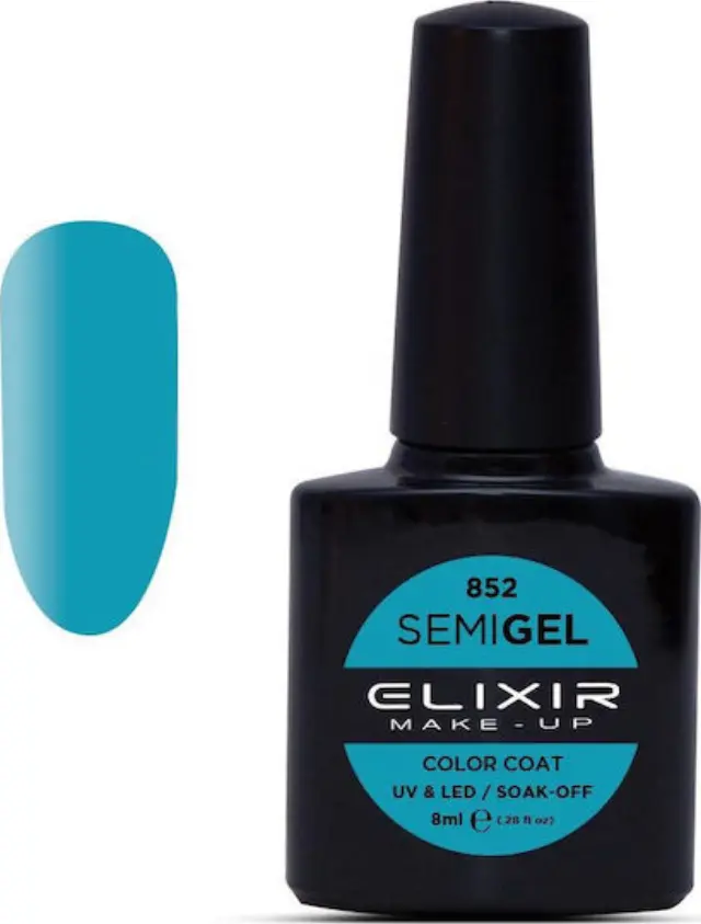 Elixir Ημιμόνιμο Βερνίκι Νυχιών Semi Gel 852 Blue Munsell 8ml