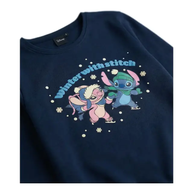 Admas Παιδική Πυτζάμα Κορίτσι Disney Winter With Stitch, Χρώμα Σκούρο Μπλε 3