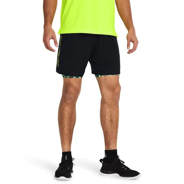 Under Armour Woven Shorts (1383356-002) - Μαύρο-Κίτρινο - S