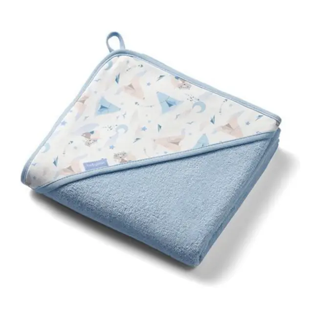 Πετσέτα με Κουκούλα Terry 100x100cm Babyono Blue 1552/02
