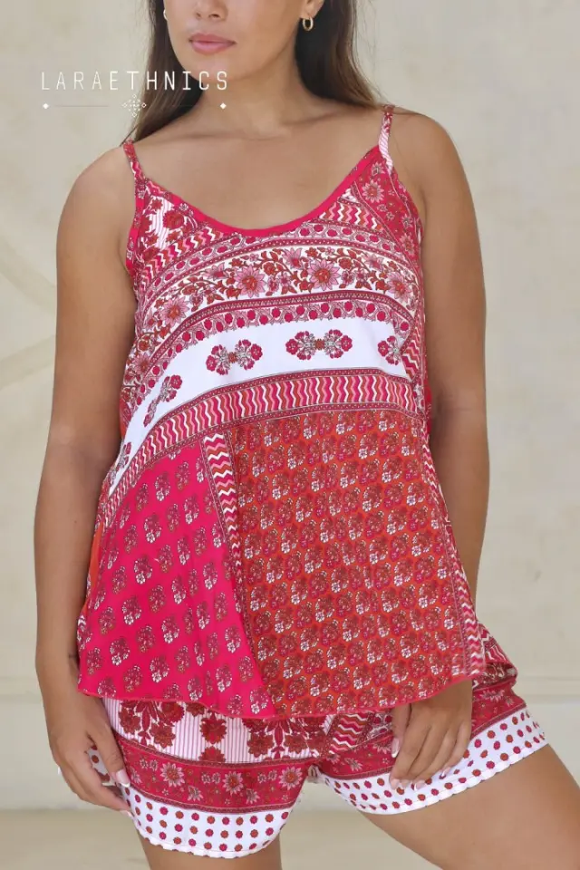 LARA ETHNICS “SILOU CAMARGUE” TOP (SILOU CAMARGUE-PAPRIKA) - L/XL