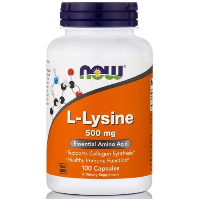 Now Foods L-Lysine 500 mg 100 Veg Capsules