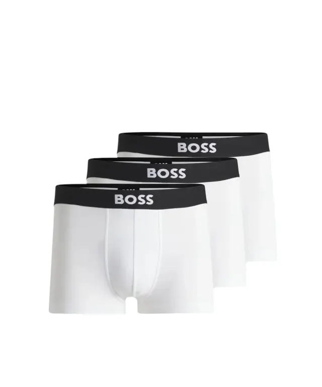 Hugo Boss - Ανδρικά Μποξεράκια Bold Bodywear 3Pack 50544263-100 Λευκό