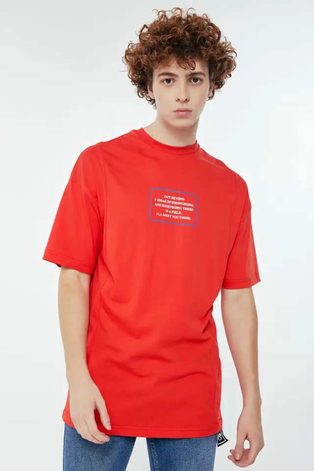 T-Shirt Βαμβακερό Contents Κόκκινο