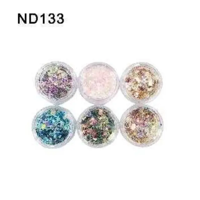 Σετ Glitter νυχιών Nail Art - ND133 - 6pcs - 910563